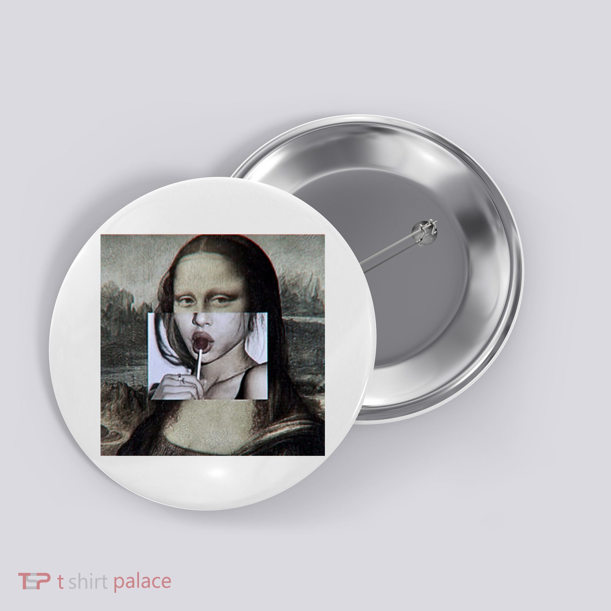 Mona Lisa Lollipop Button