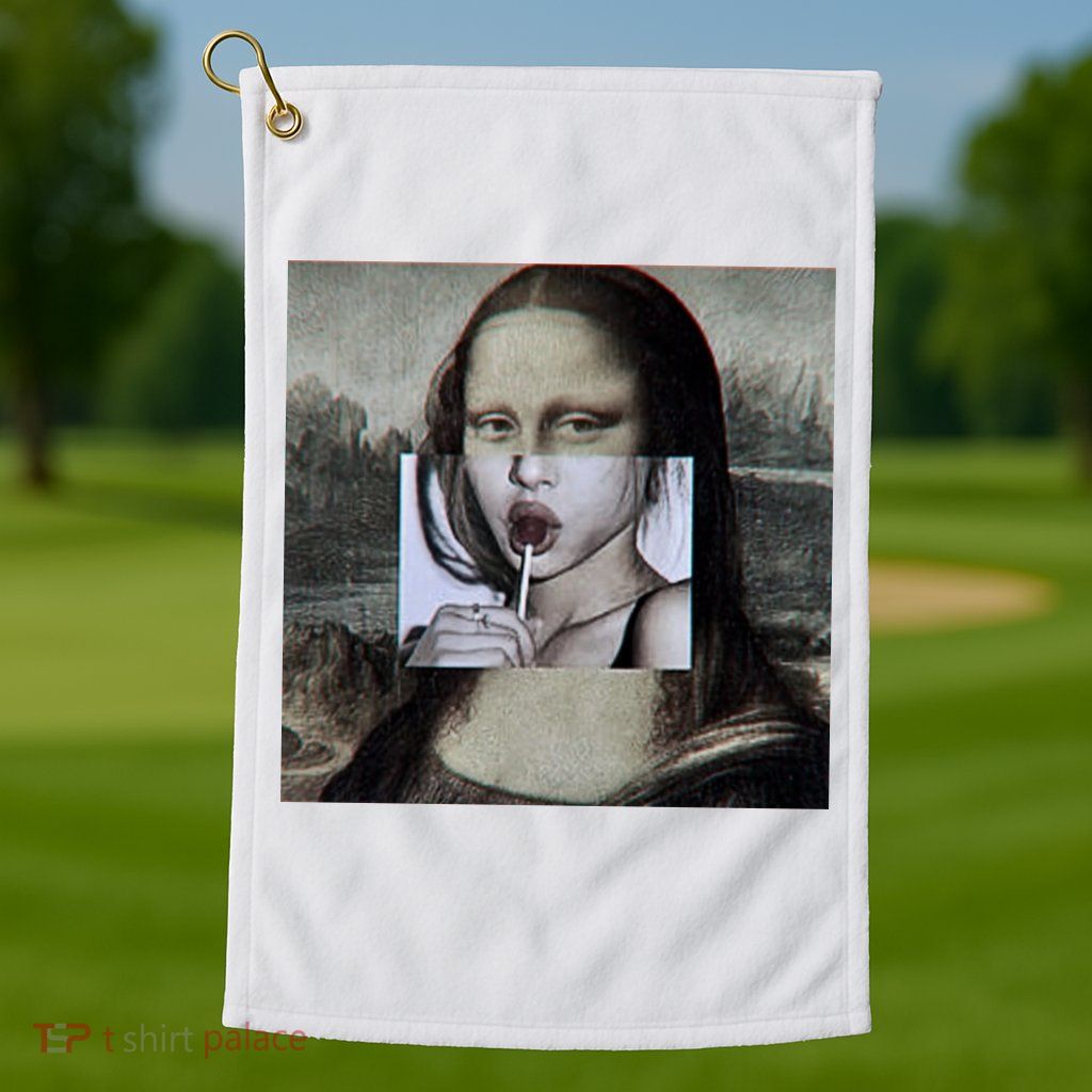 Mona Lisa Lollipop Golf Towel