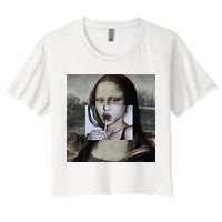 Mona Lisa Lollipop Women's Crop Top Tee