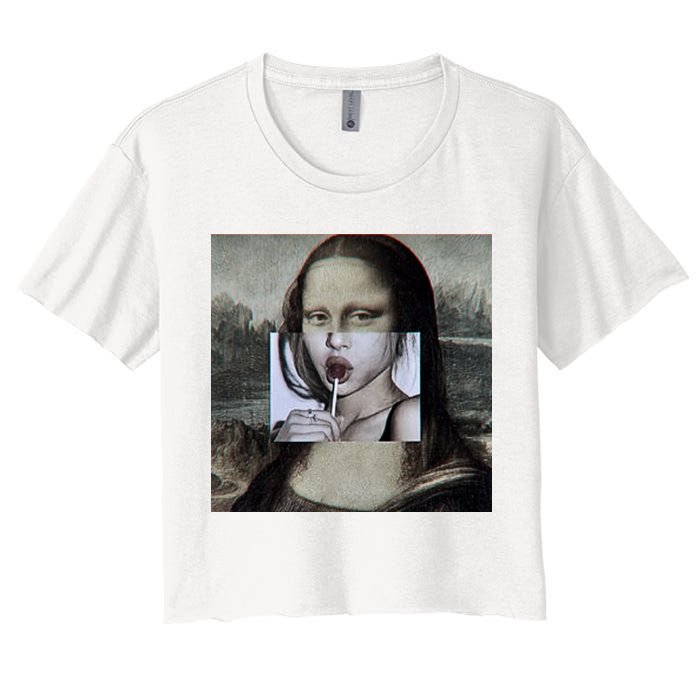 Mona Lisa Lollipop Women's Crop Top Tee