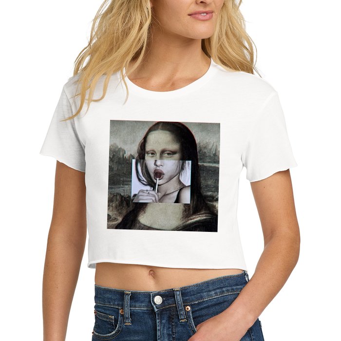 Mona Lisa Lollipop Women's Crop Top Tee