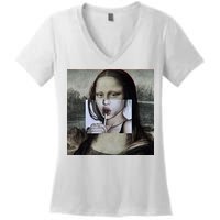 Mona Lisa Lollipop Women's V-Neck T-Shirt