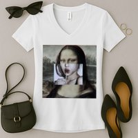 Mona Lisa Lollipop Women's V-Neck T-Shirt