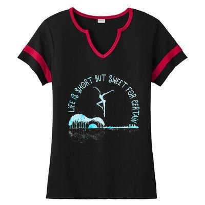 Music Lover Life Is Short But Sweet For Certain Guitar Ladies Halftime Notch Neck Tee