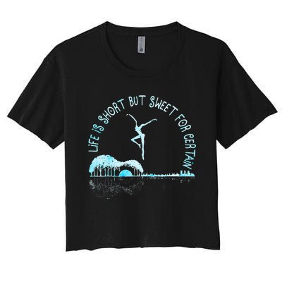 Music Lover Life Is Short But Sweet For Certain Guitar Women's Crop Top Tee