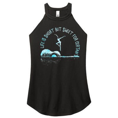 Music Lover Life Is Short But Sweet For Certain Guitar Women's Perfect Tri Rocker Tank