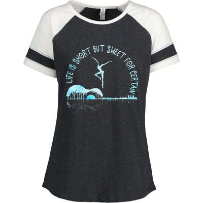 Music Lover Life Is Short But Sweet For Certain Guitar Enza Ladies Jersey Colorblock Tee