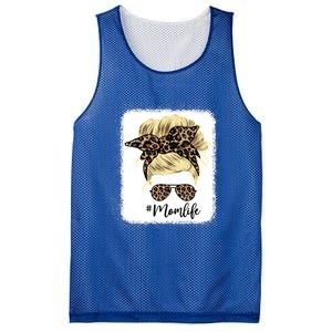 Mom Life Leopard Blank Messy Bun Blonde Hair Funny Gift Mesh Reversible Basketball Jersey Tank