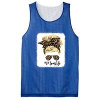 Mom Life Leopard Blank Messy Bun Blonde Hair Funny Gift Mesh Reversible Basketball Jersey Tank