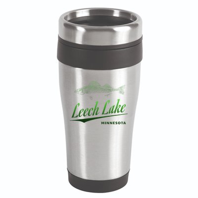 Minnesota Leech Lake With Walleye Fisherman Fishing 16oz Travel Tumbler