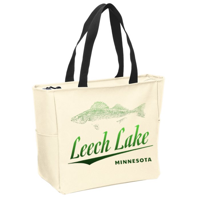 Minnesota Leech Lake With Walleye Fisherman Fishing Zip Tote Bag