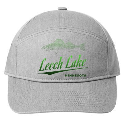 Minnesota Leech Lake With Walleye Fisherman Fishing 7-Panel Snapback Hat