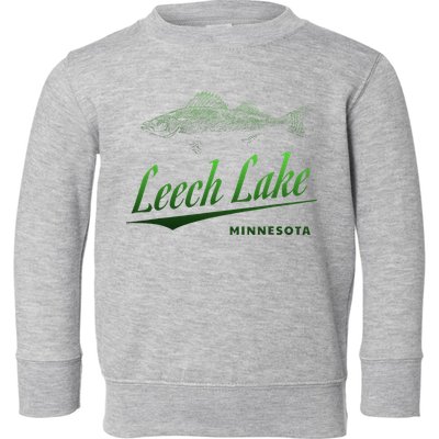 Minnesota Leech Lake With Walleye Fisherman Fishing Toddler Sweatshirt