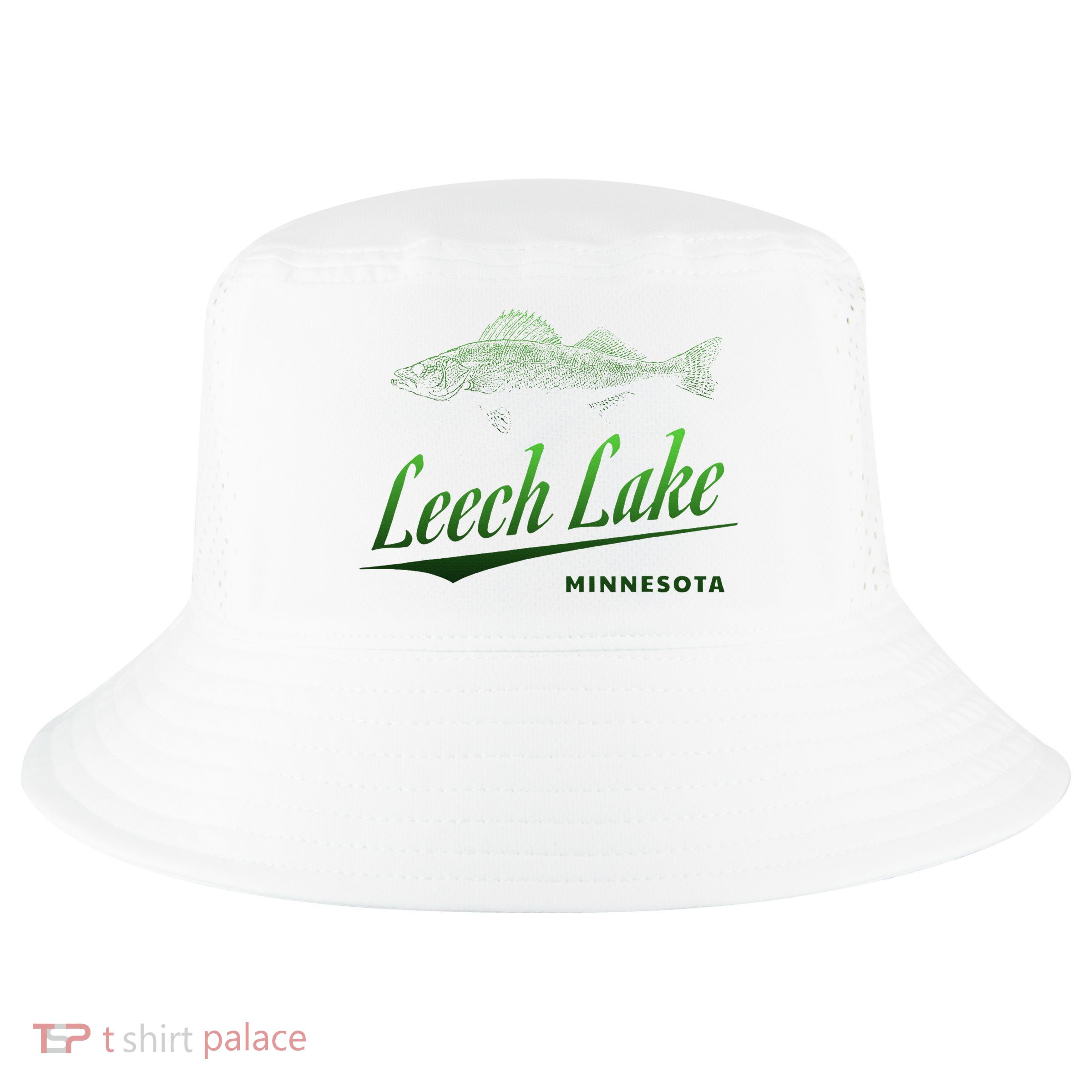 Minnesota Leech Lake With Walleye Fisherman Fishing Cool Comfort Performance Bucket Hat