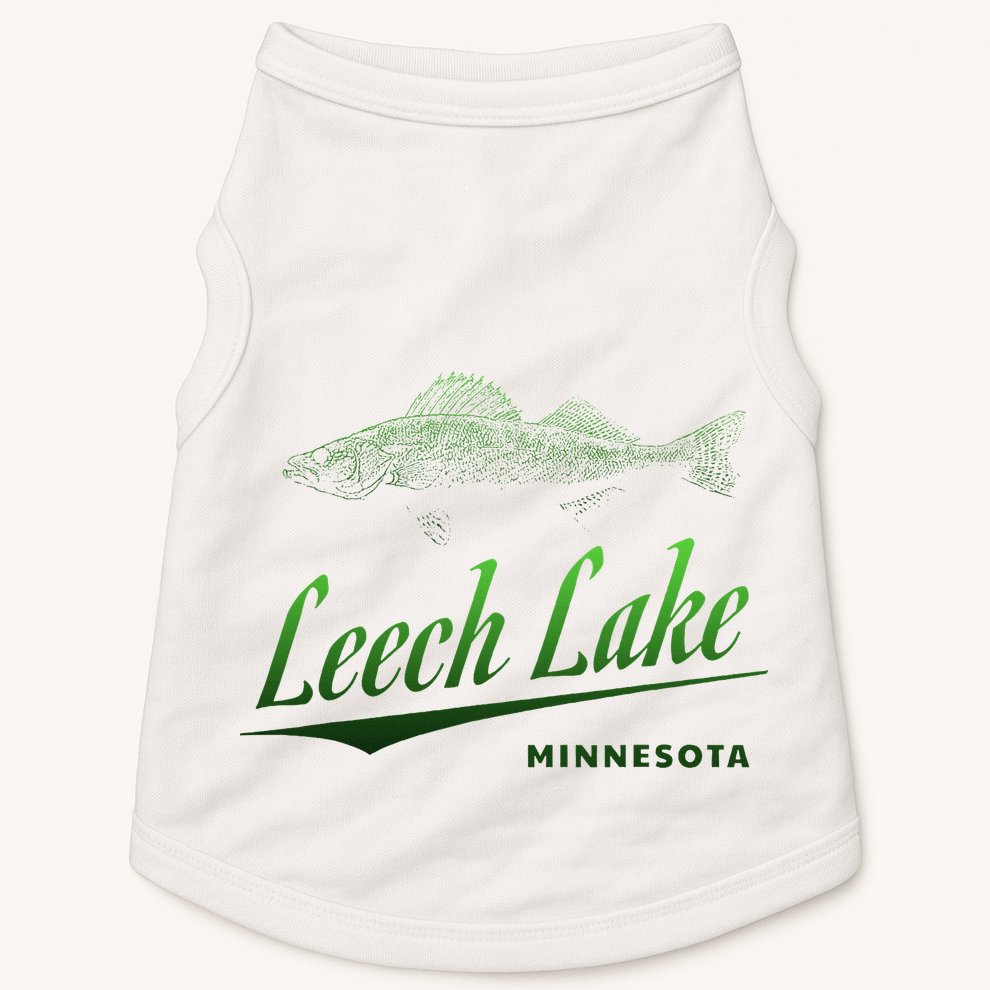 Minnesota Leech Lake With Walleye Fisherman Fishing Doggie Tank