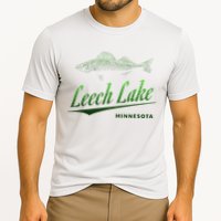 Minnesota Leech Lake With Walleye Fisherman Fishing Cooling Performance Crew T-Shirt