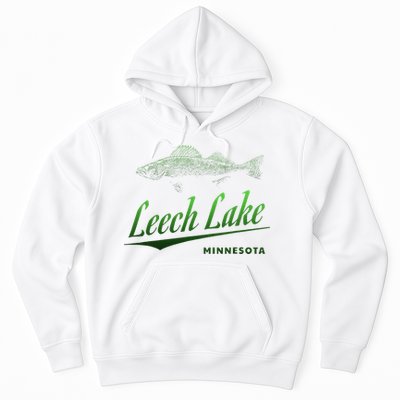 Minnesota Leech Lake With Walleye Fisherman Fishing Hoodie
