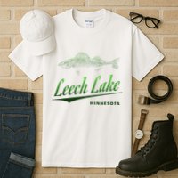 Minnesota Leech Lake With Walleye Fisherman Fishing Tall T-Shirt