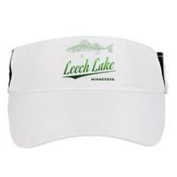 Minnesota Leech Lake With Walleye Fisherman Fishing Adult Drive Performance Visor