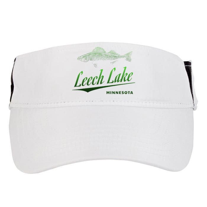 Minnesota Leech Lake With Walleye Fisherman Fishing Adult Drive Performance Visor