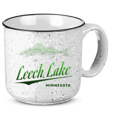 Minnesota Leech Lake With Walleye Fisherman Fishing 15oz Campfire Ceramic Mug
