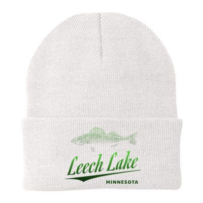 Minnesota Leech Lake With Walleye Fisherman Fishing Beanie