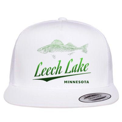 Minnesota Leech Lake With Walleye Fisherman Fishing Flatbill Hat