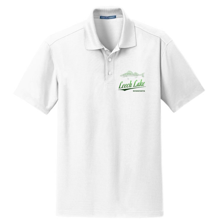 Minnesota Leech Lake With Walleye Fisherman Fishing Dry Zone Grid Polo
