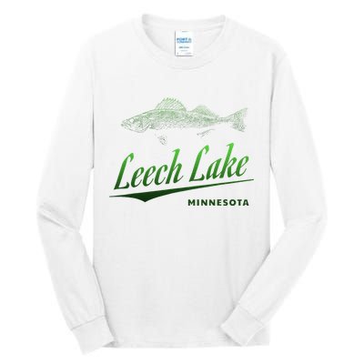 Minnesota Leech Lake With Walleye Fisherman Fishing Tall Long Sleeve T-Shirt