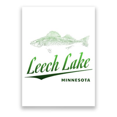 Minnesota Leech Lake With Walleye Fisherman Fishing Poster