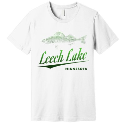 Minnesota Leech Lake With Walleye Fisherman Fishing Premium T-Shirt