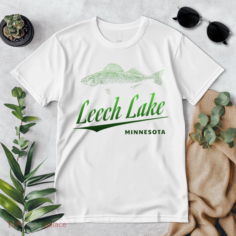Minnesota Leech Lake With Walleye Fisherman Fishing Premium T-Shirt