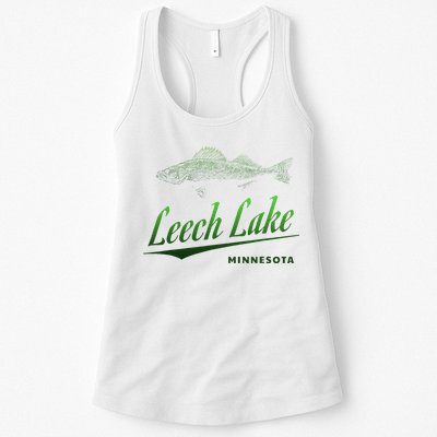 Minnesota Leech Lake With Walleye Fisherman Fishing Womens Tank Top