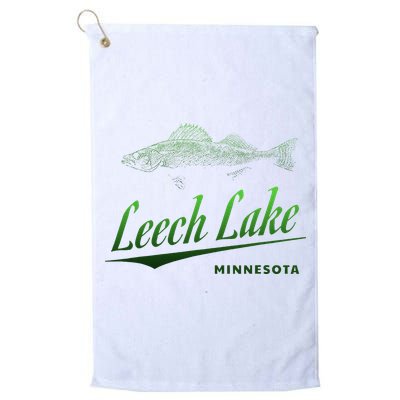 Minnesota Leech Lake With Walleye Fisherman Fishing Golf Towel