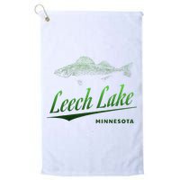 Minnesota Leech Lake With Walleye Fisherman Fishing Golf Towel