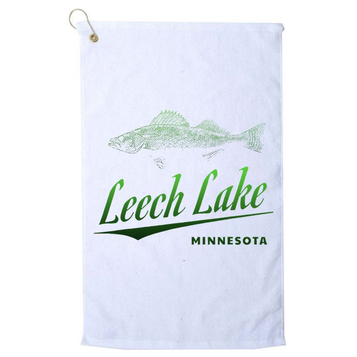 Minnesota Leech Lake With Walleye Fisherman Fishing Golf Towel