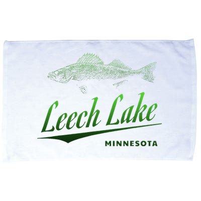 Minnesota Leech Lake With Walleye Fisherman Fishing Microfiber Hand Towel