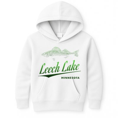 Minnesota Leech Lake With Walleye Fisherman Fishing Kids Hoodie