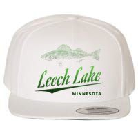 Minnesota Leech Lake With Walleye Fisherman Fishing Wool Snapback Cap