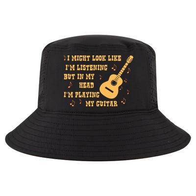 Might Look Like I'm Listening In My Head Playing Guitar Cool Comfort Performance Bucket Hat