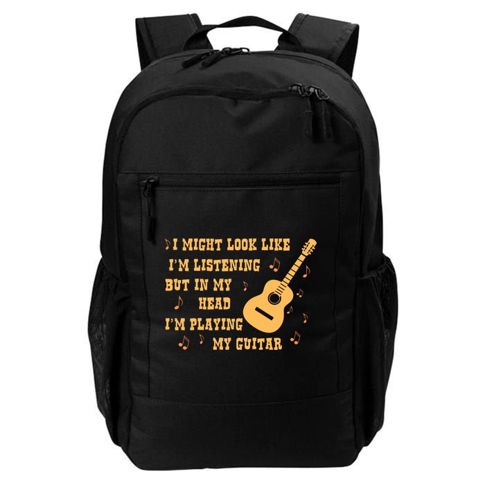 Might Look Like I'm Listening In My Head Playing Guitar Backpack