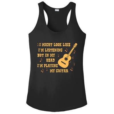 Might Look Like I'm Listening In My Head Playing Guitar Ladies PosiCharge Competitor Racerback Tank