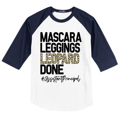 Mascara Leggings Leopard Done Assistant Principal 2021 Great Gift Baseball Sleeve Shirt