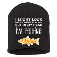 Might Look Like Listening Fishing Funny Angler Short Acrylic Beanie