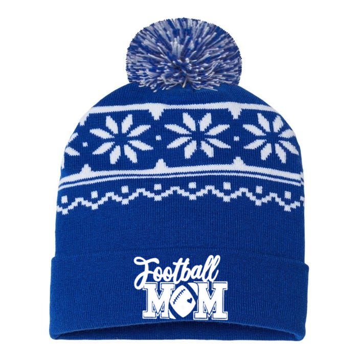 Mom's Little League Football Jr High School Football Mom Gift USA-Made Snowflake Beanie