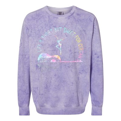 Music Lover Life Is Short But Sweet For Certain Guit Tie Dye Colorblast Crewneck Sweatshirt