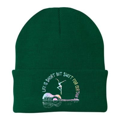 Music Lover Life Is Short But Sweet For Certain Guit Tie Dye Knit Cap Winter Beanie