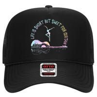 Music Lover Life Is Short But Sweet For Certain Guit Tie Dye High Crown Mesh Back Trucker Hat