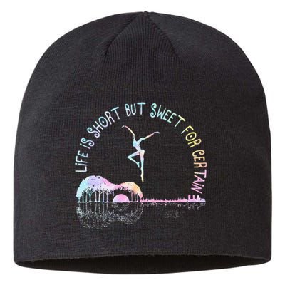 Music Lover Life Is Short But Sweet For Certain Guit Tie Dye Sustainable Beanie