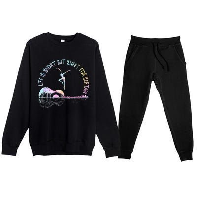 Music Lover Life Is Short But Sweet For Certain Guit Tie Dye Premium Crewneck Sweatsuit Set